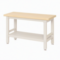 Établi 120 x 60 x 85 cm en bois et acier beige avec tablette de rangement